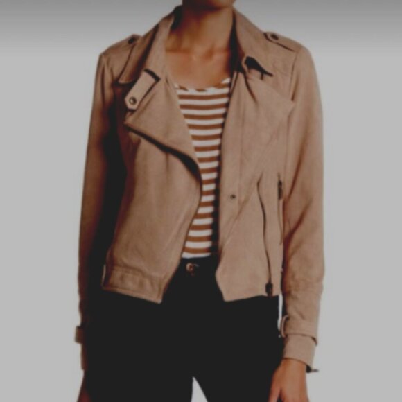 BNCI by blanc noir Faux Suede Moto Jacket Sz S  #56G - Picture 1 of 10